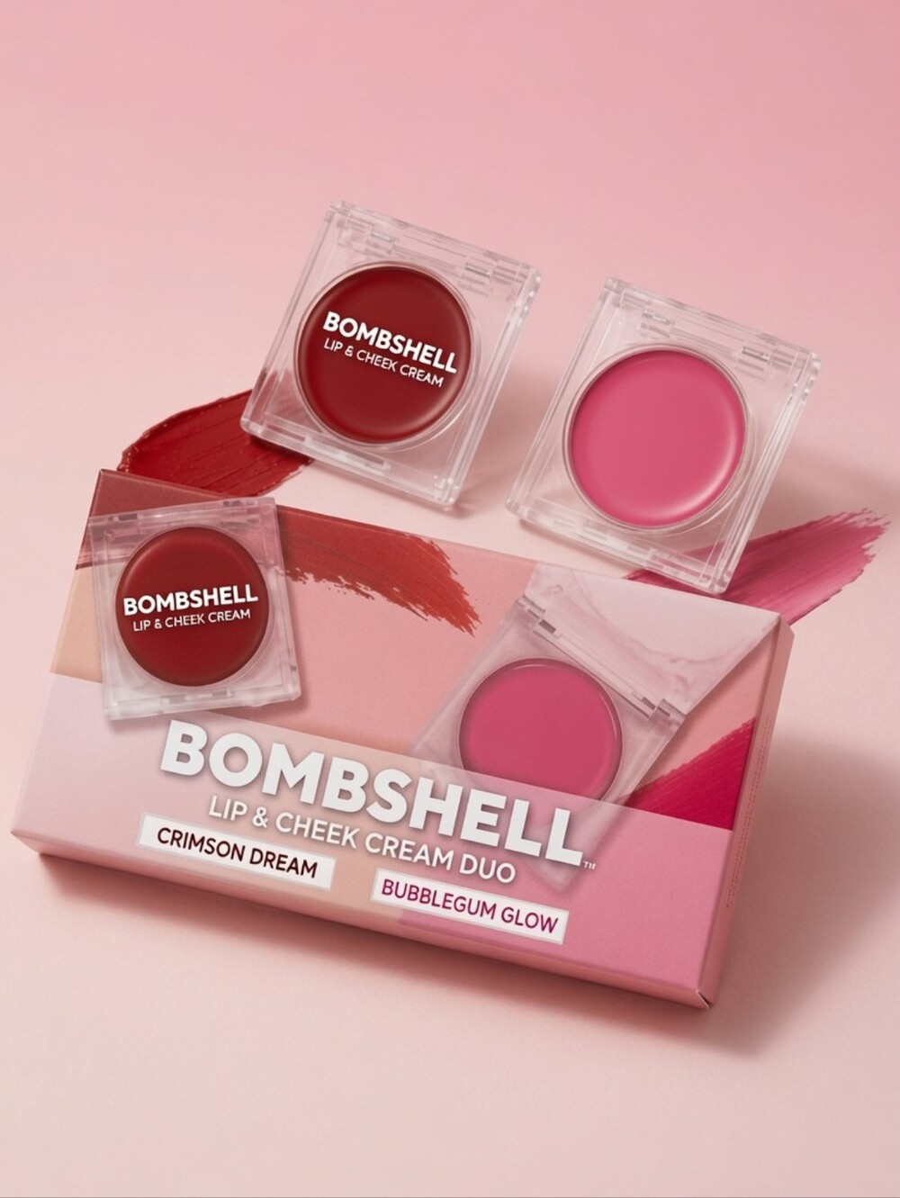Bombshell Lip & Cheek Cream Duo — Crimson Dream & Bubblegum Glow NWT sealed